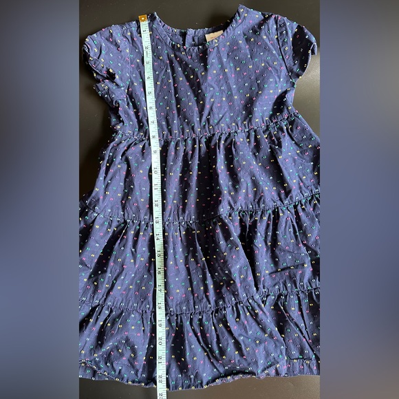 Hanna Andersson navy tiered cotton dress- embroidered dots, size 100 US 4 girls - Picture 5 of 8